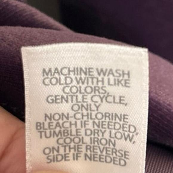 J Jill Wearever Purple Velvet Button Down Long Sleeve Blouse Top Large Petite - Picture 10 of 10